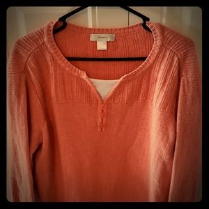 CJ Banks pullover sweater with sewn in insert